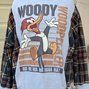 Woody Woodpecker Graphic Sweatshirt - Light Gray with Brown & Black